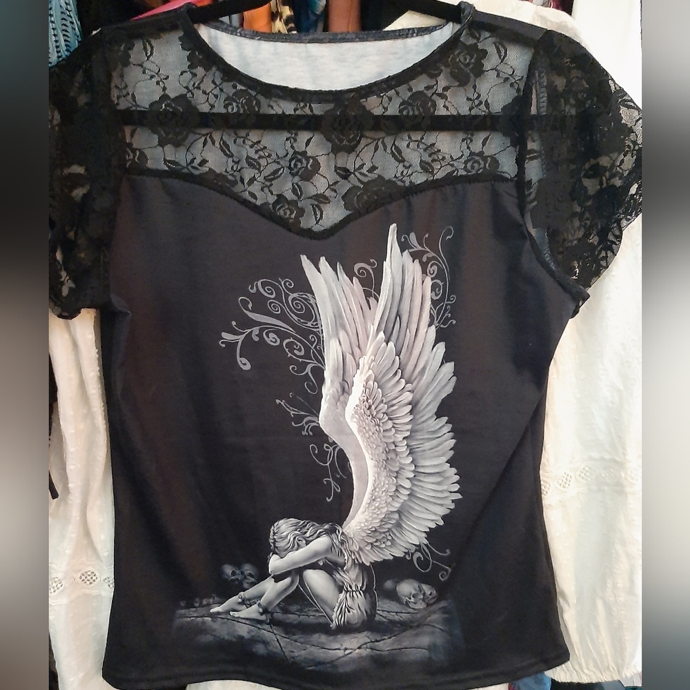 Angel top with laced detail